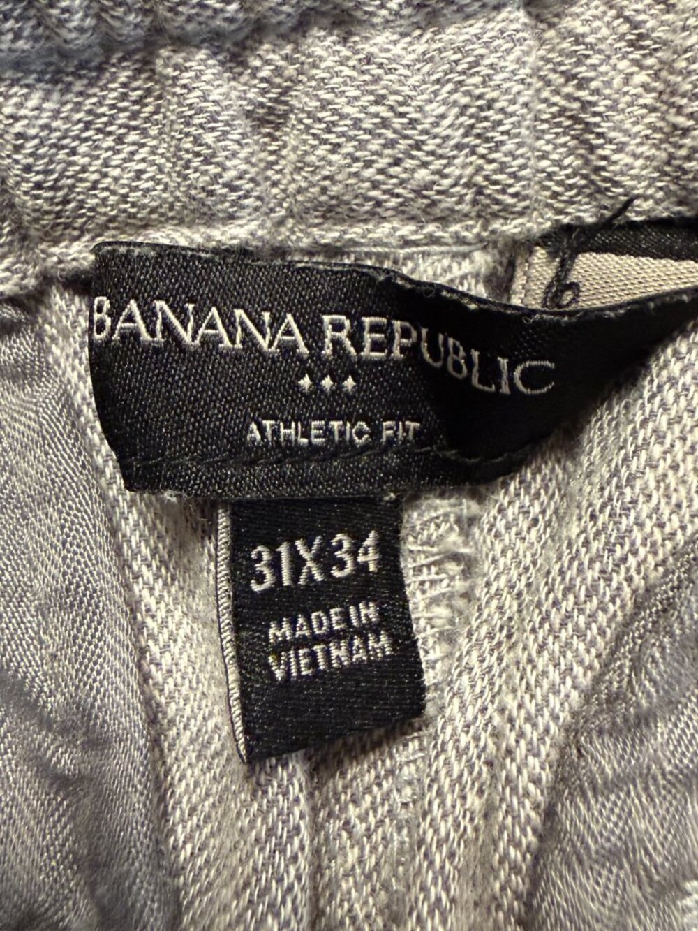 Banana Republic Athletic Linen-Blend Pant Men's 31x34 Gray Chino Preppy Minimal - Picture 12 of 14